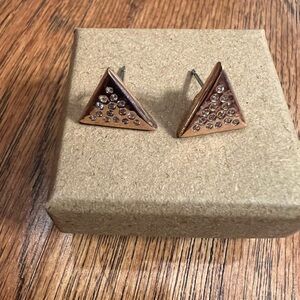 Elegant Rose Gold Triangle Stud Earrings